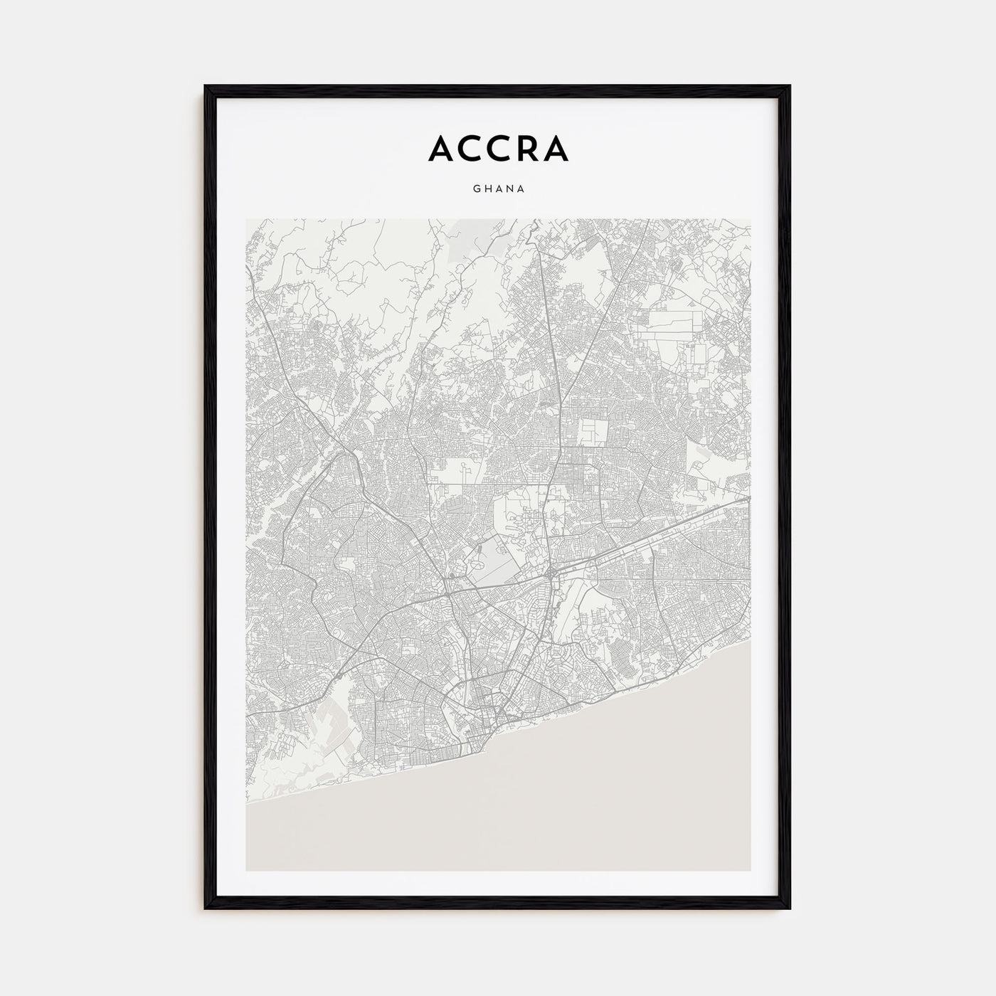 Accra Map Portrait Poster