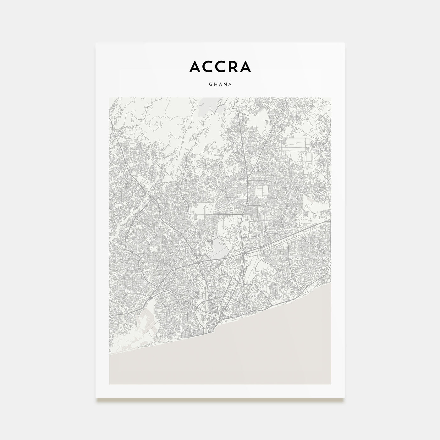 Accra Map Portrait Poster