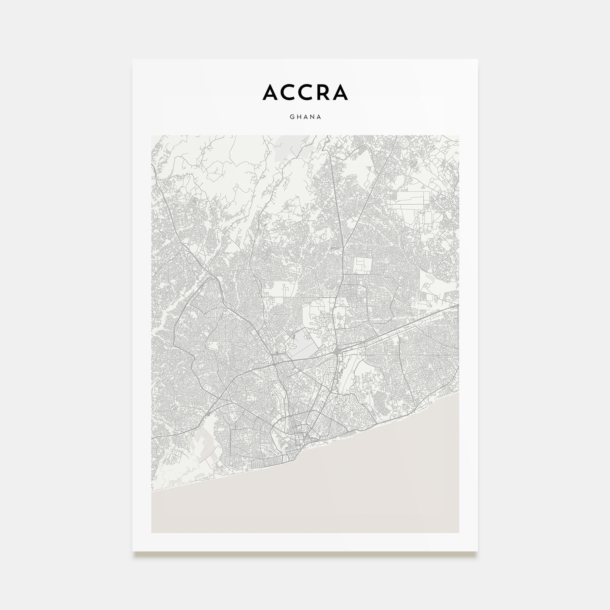 Accra Map Portrait Poster
