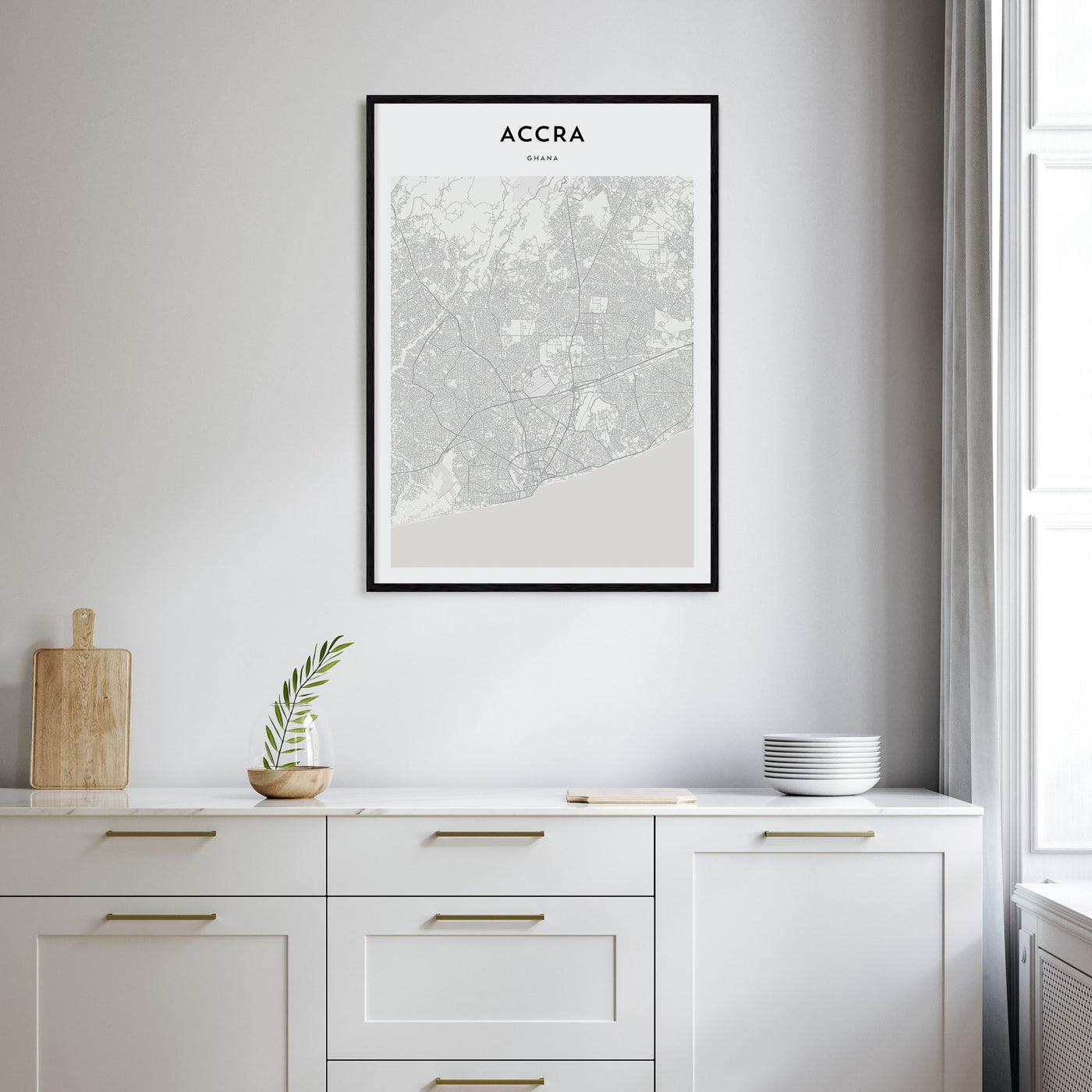 Accra Map Portrait Poster