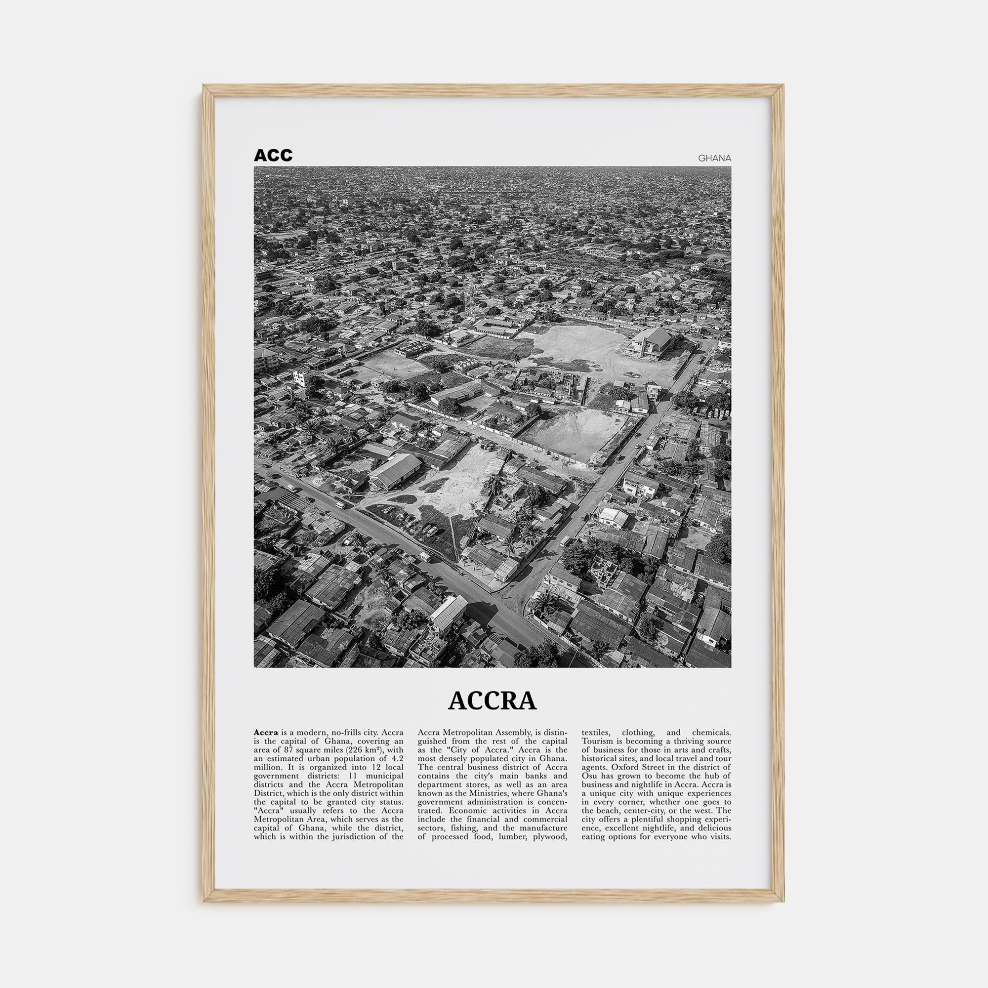 Accra Travel B&W Poster