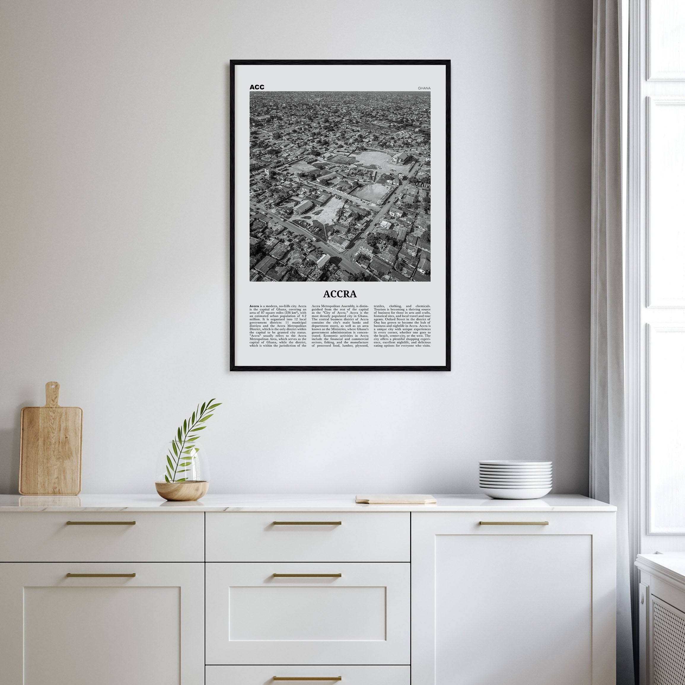 Accra Travel B&W Poster