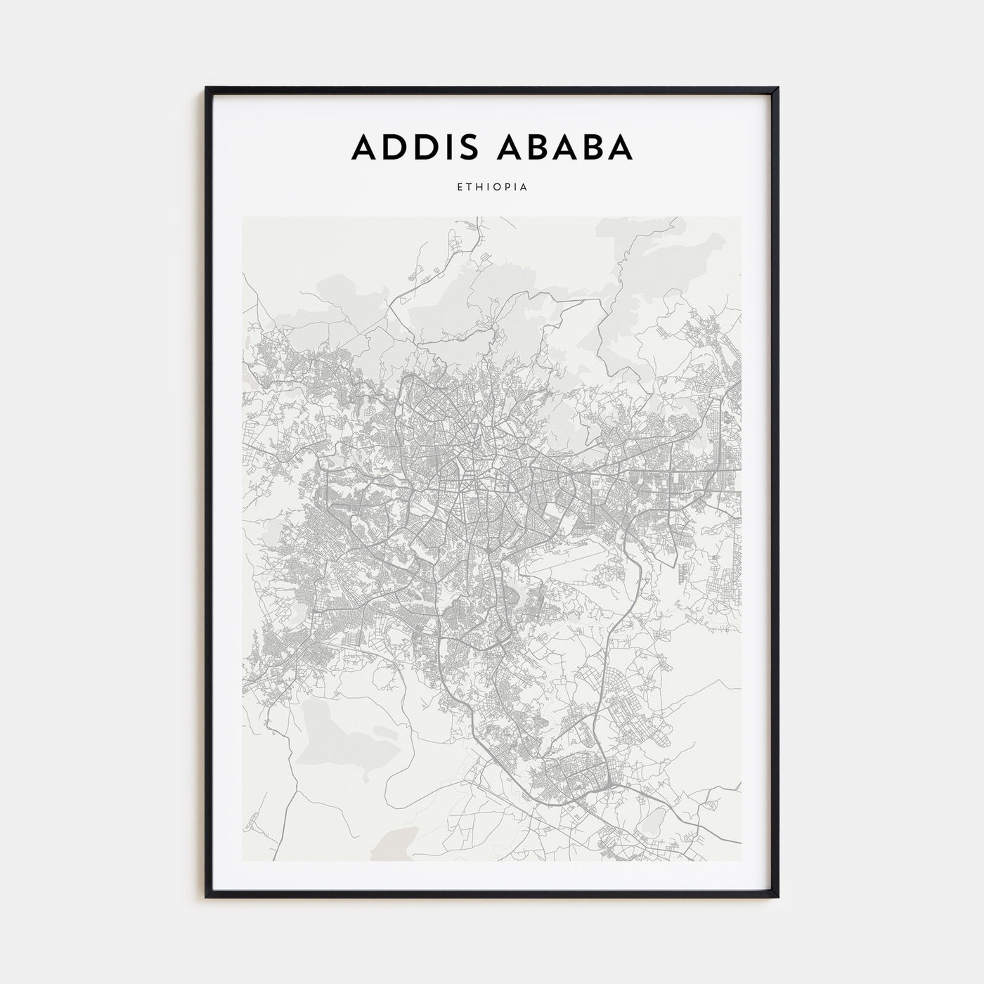 Addis Ababa Map Portrait Poster