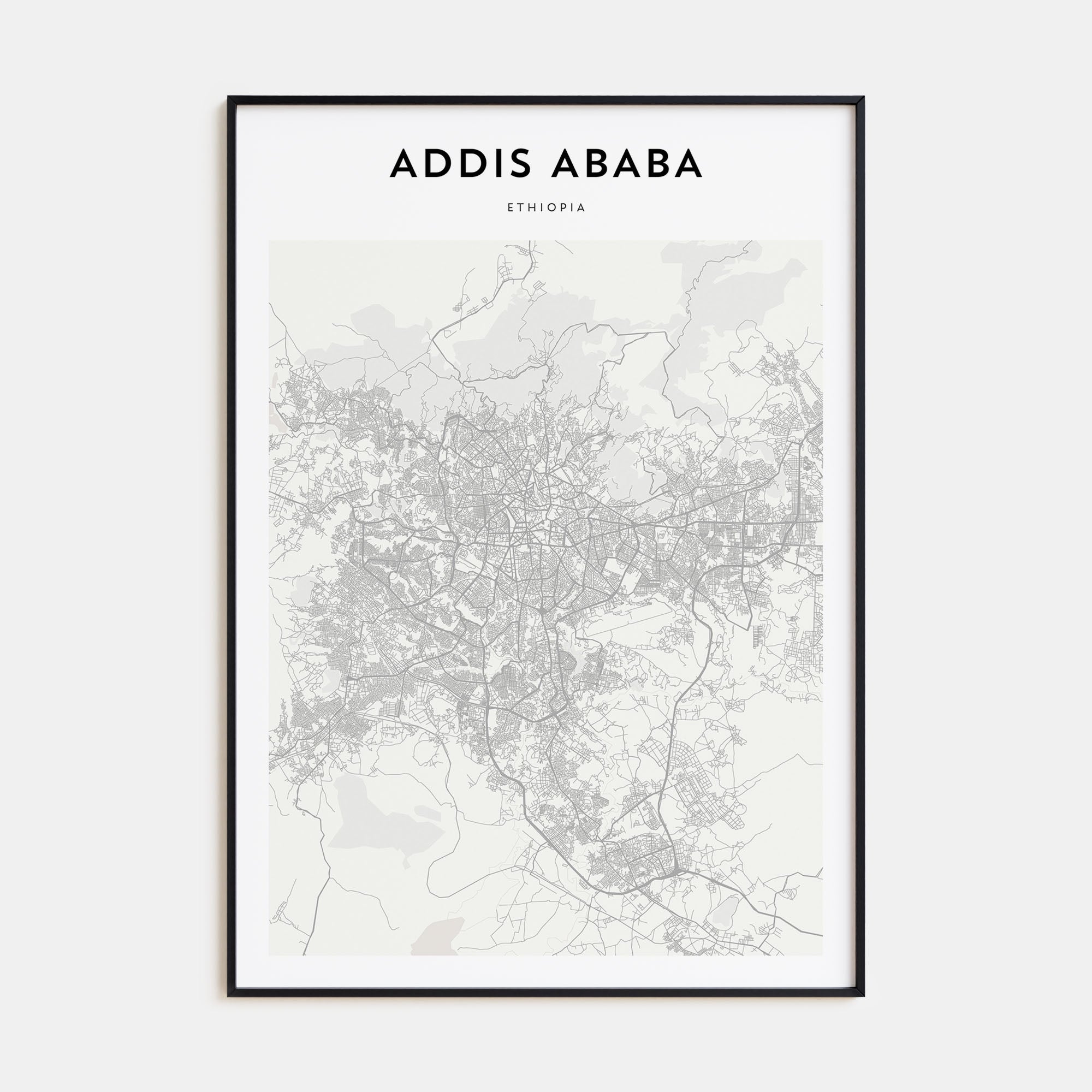 Addis Ababa Map Portrait Poster