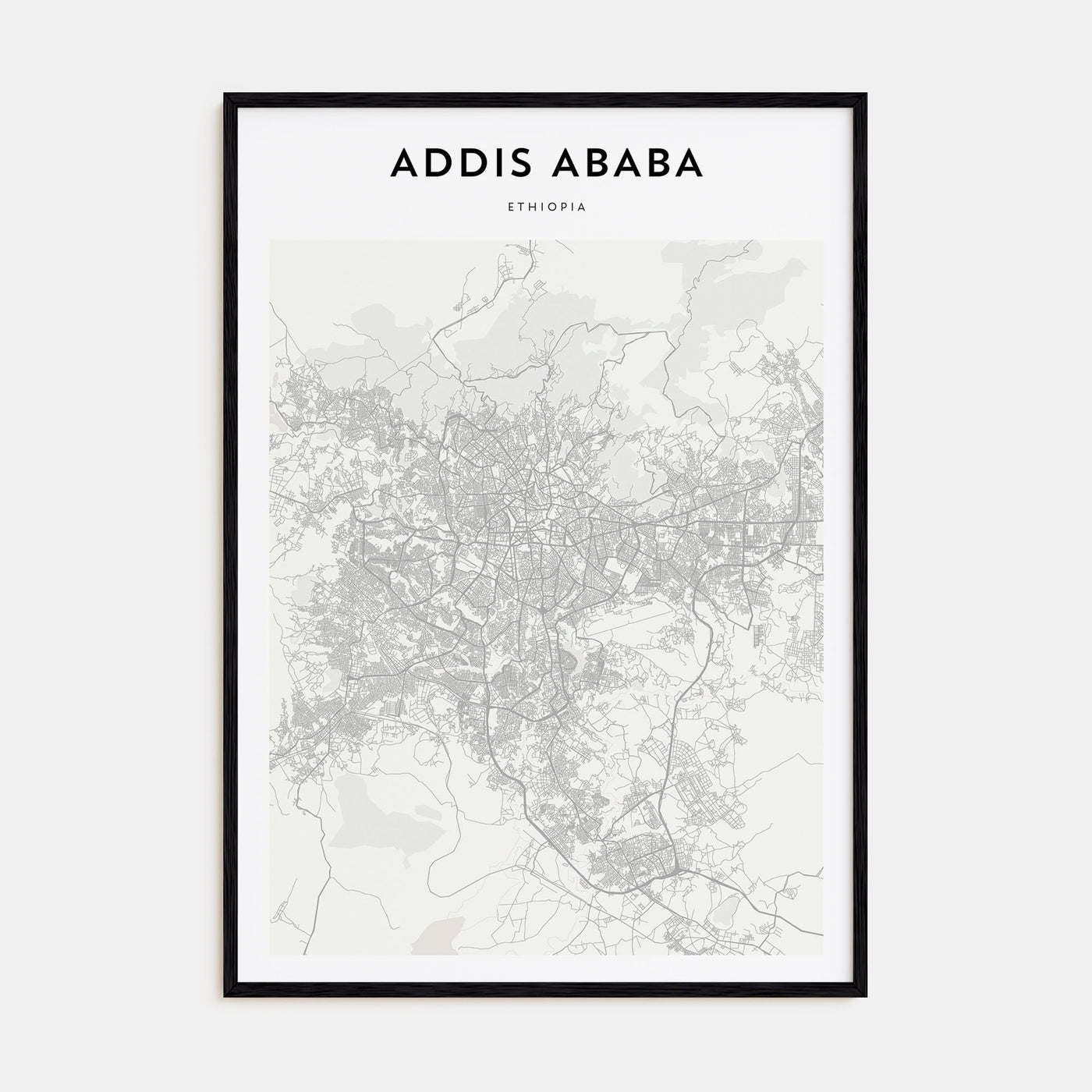 Addis Ababa Map Portrait Poster