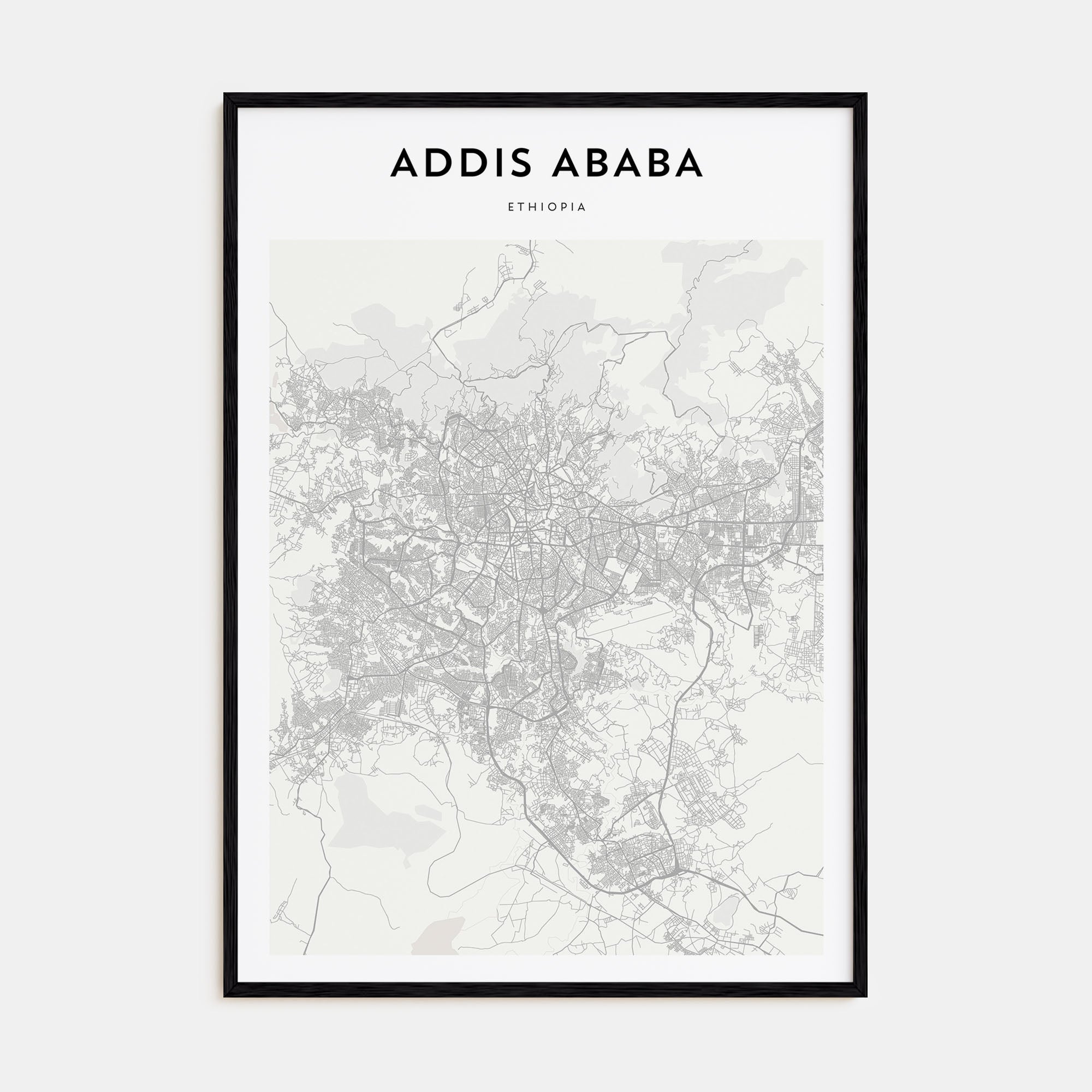 Addis Ababa Map Portrait Poster