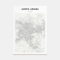 Addis Ababa Map Portrait Poster