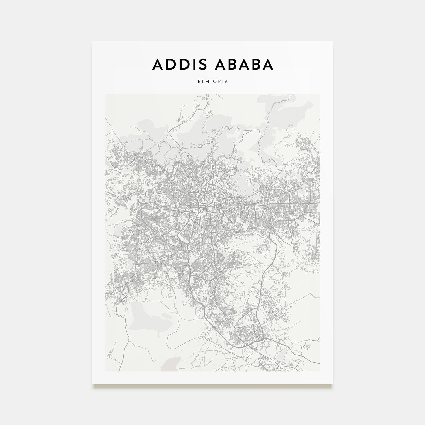 Addis Ababa Map Portrait Poster