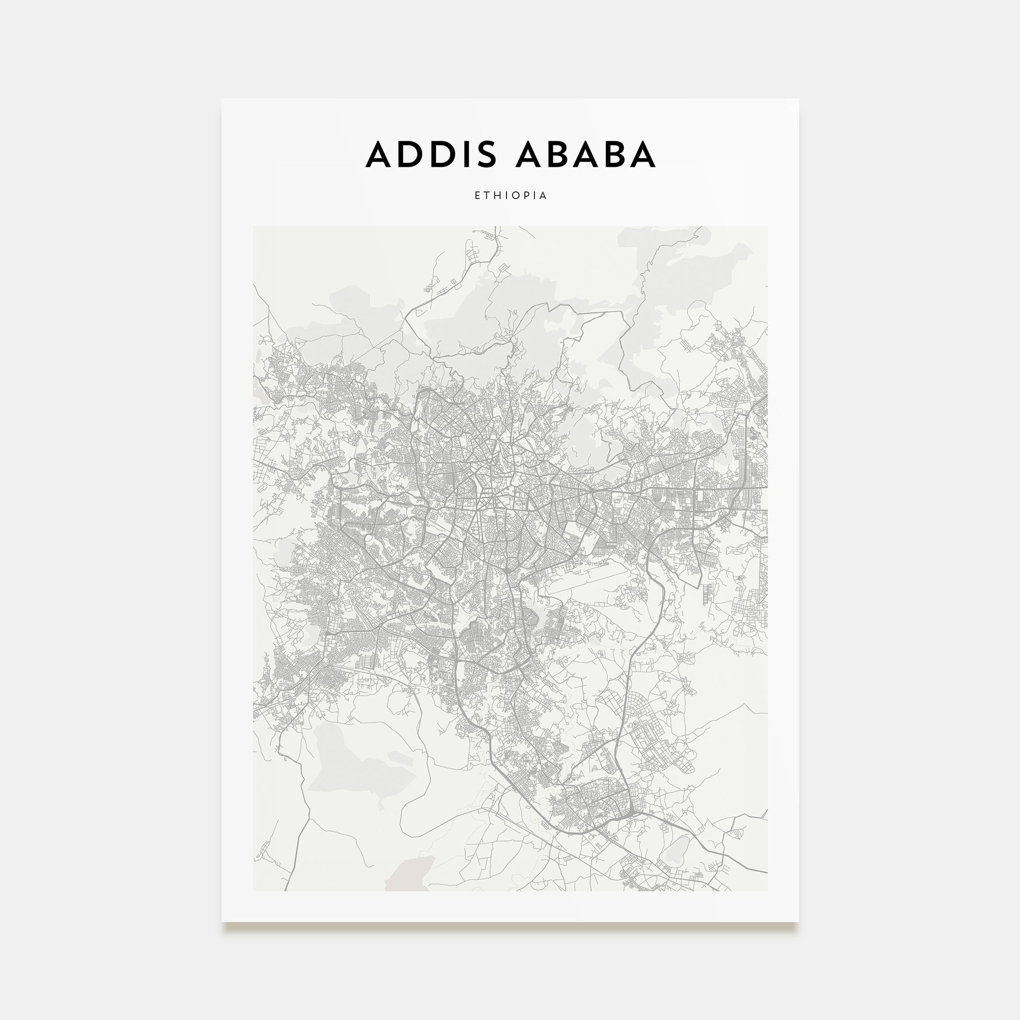 Addis Ababa Map Portrait Poster