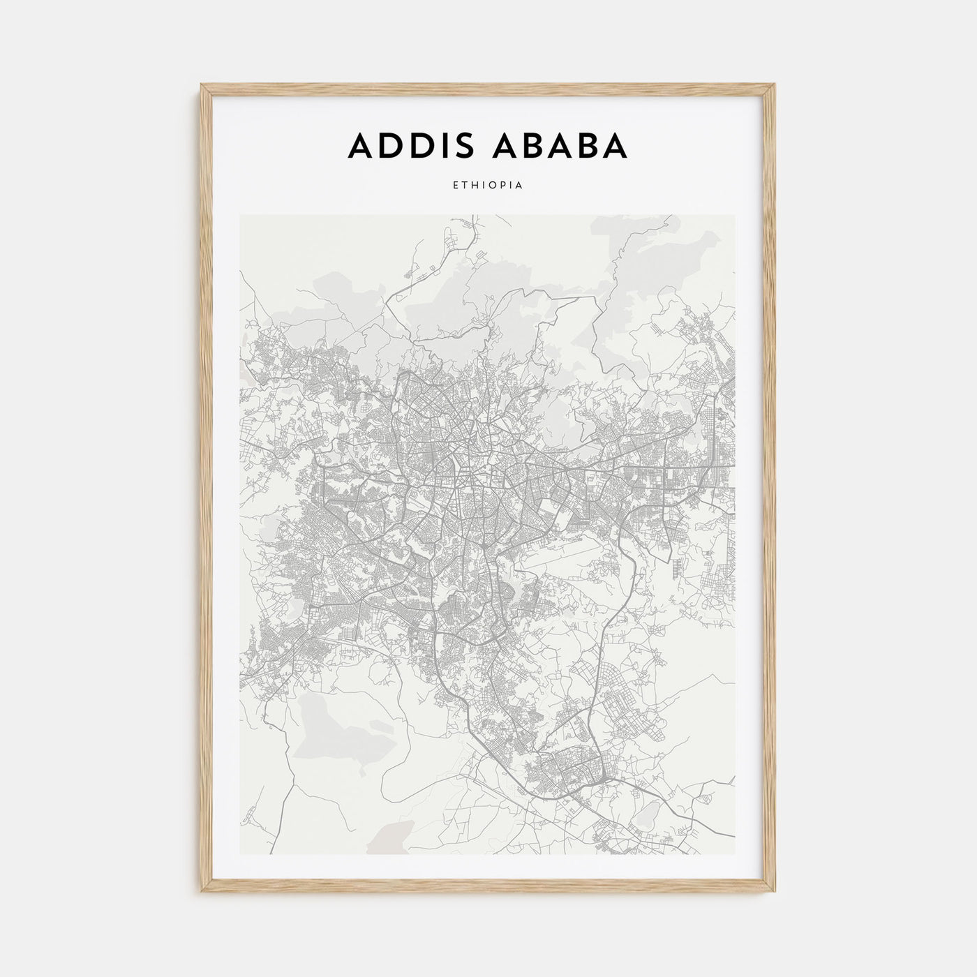 Addis Ababa Map Portrait Poster