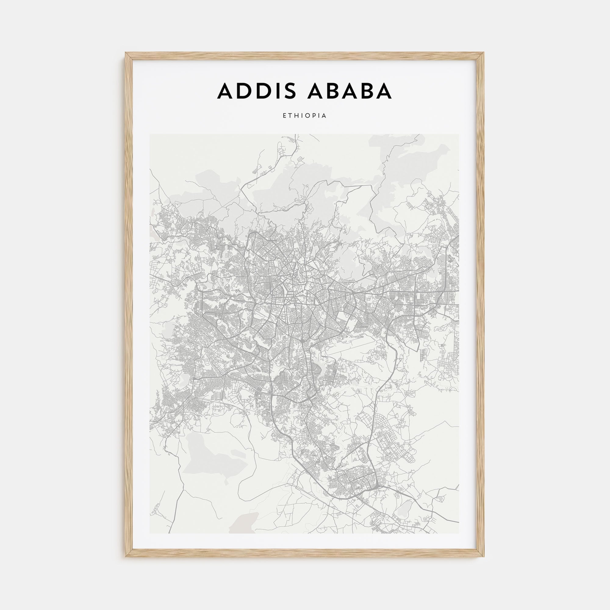 Addis Ababa Map Portrait Poster