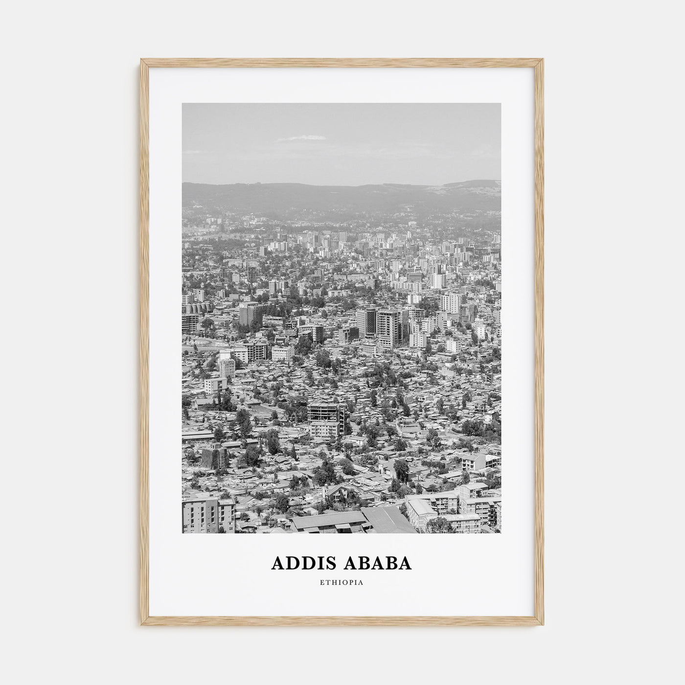 Addis Ababa Portrait B&W Poster