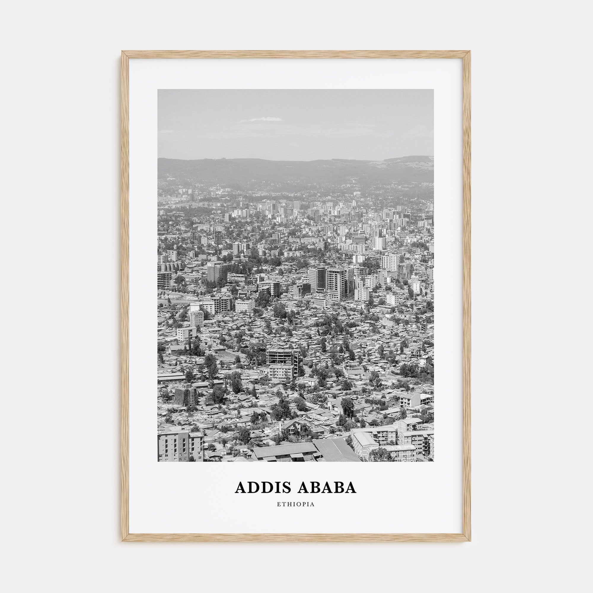Addis Ababa Portrait B&W Poster
