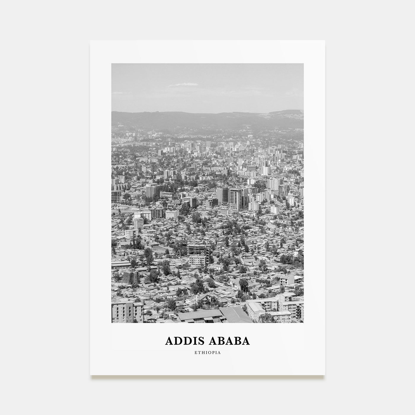 Addis Ababa Portrait B&W Poster