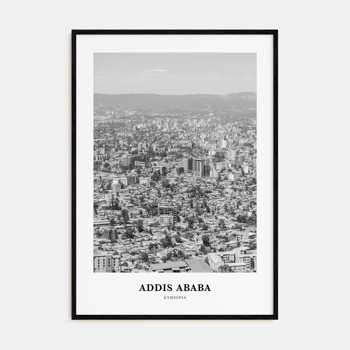 Addis Ababa Portrait B&W Poster
