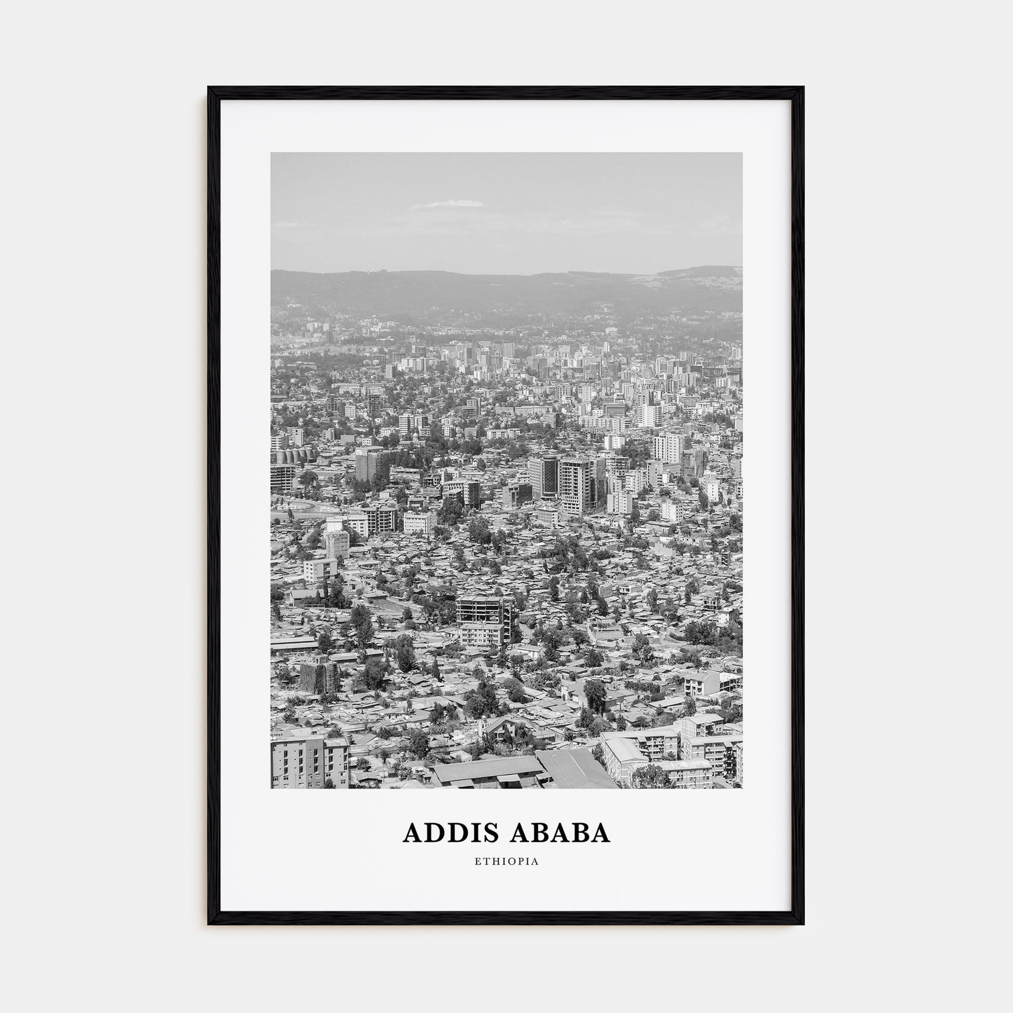 Addis Ababa Portrait B&W Poster