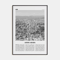 Addis Ababa Travel B&W Poster