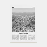 Addis Ababa Travel B&W Poster