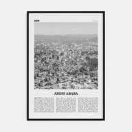 Addis Ababa Travel B&W Poster