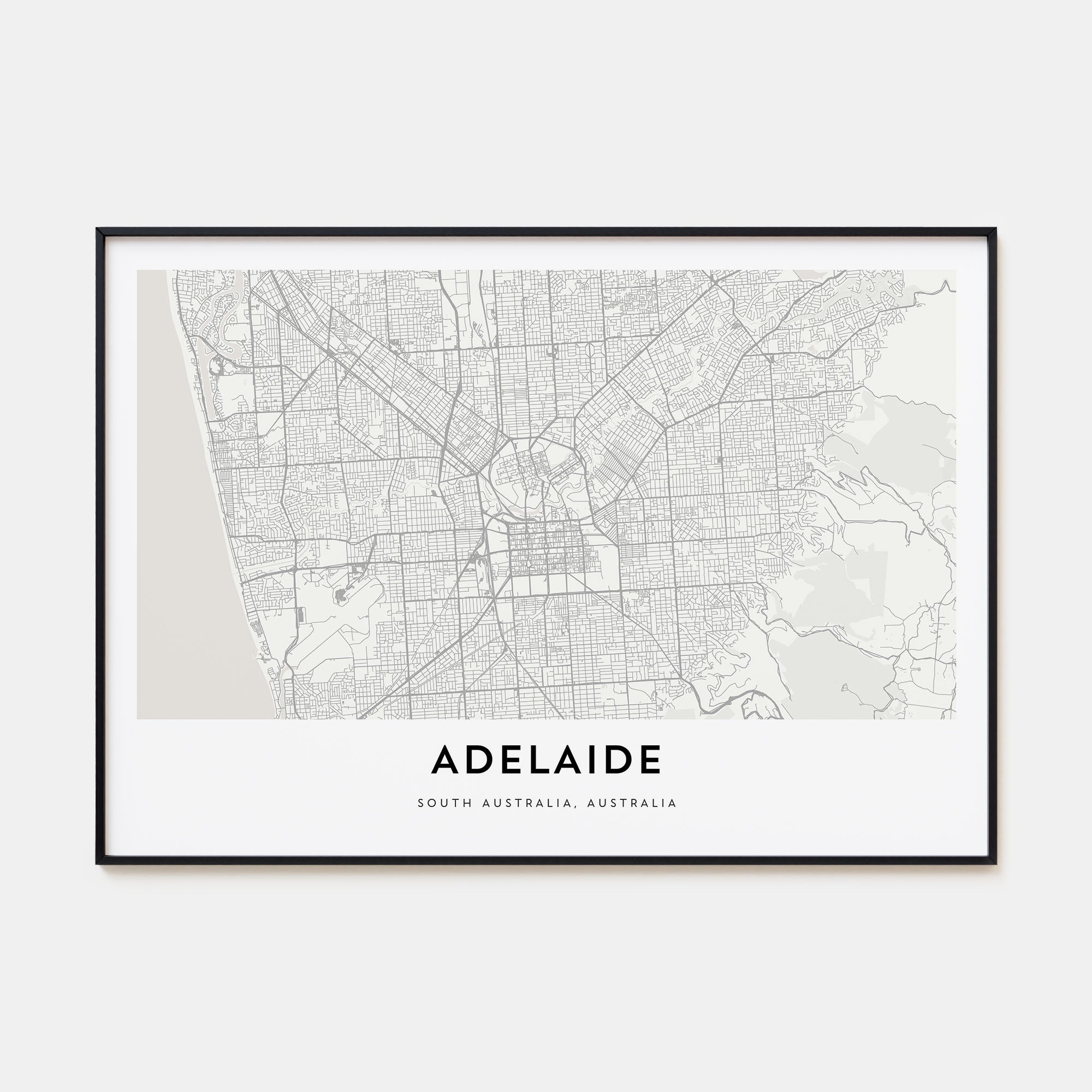 Adelaide Map Landscape Poster