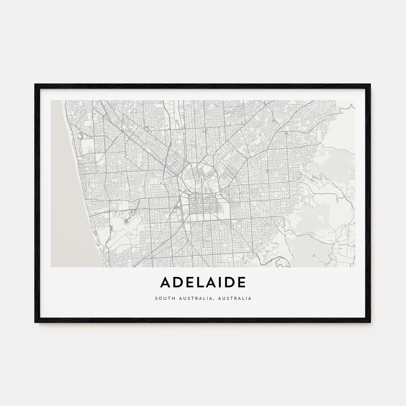 Adelaide Map Landscape Poster