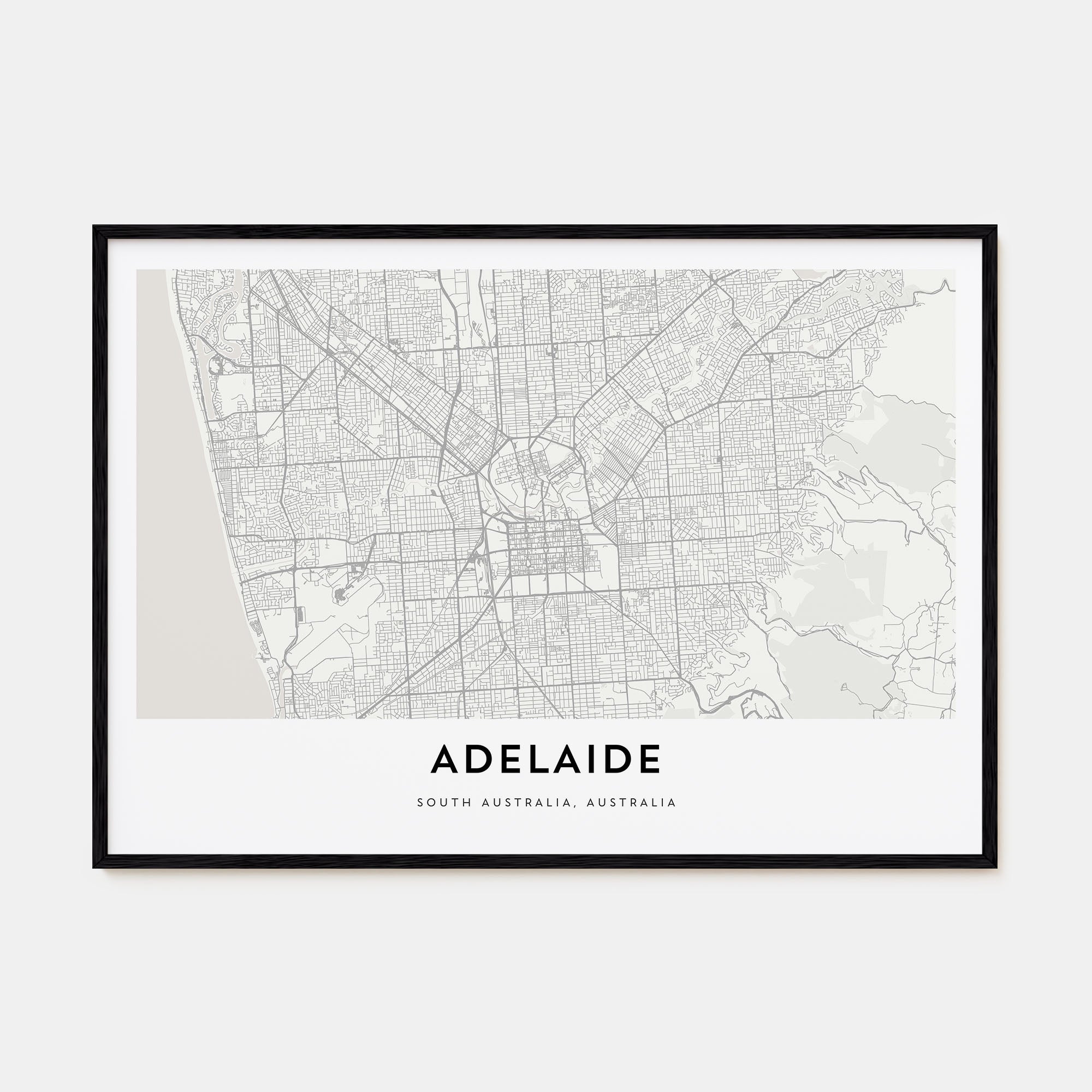 Adelaide Map Landscape Poster
