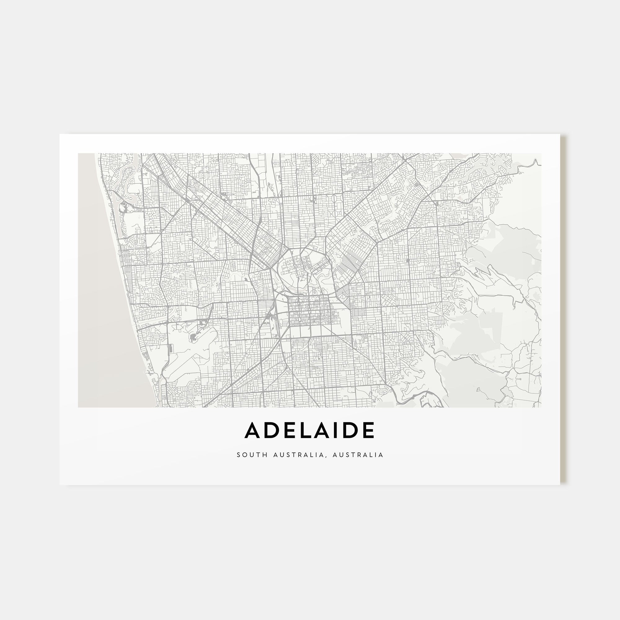 Adelaide Map Landscape Poster