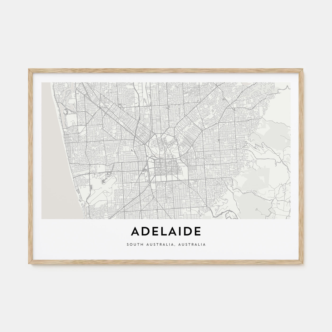 Adelaide Map Landscape Poster