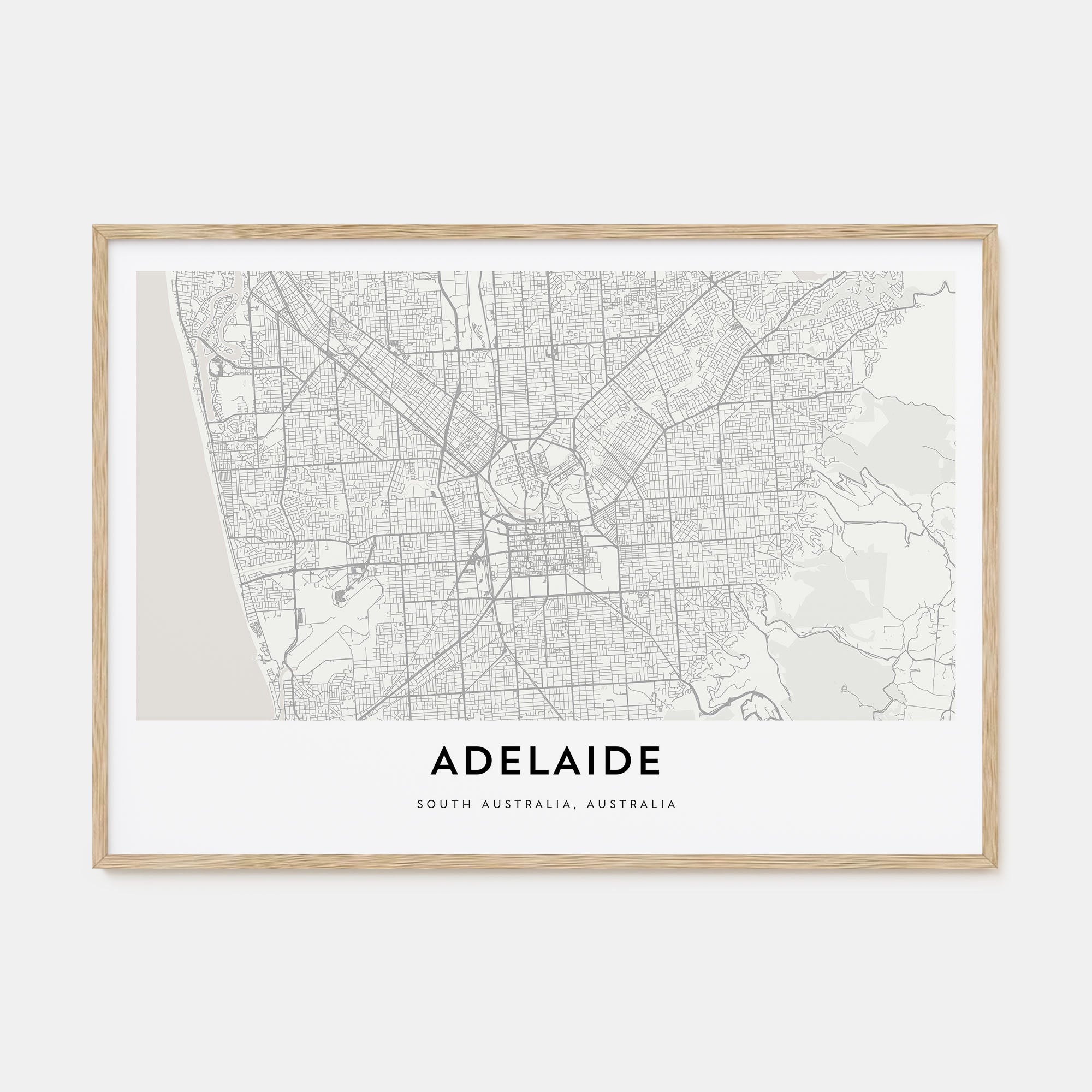 Adelaide Map Landscape Poster