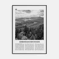 Adirondack Mountains Travel B&W Poster