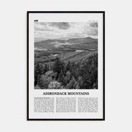 Adirondack Mountains Travel B&W Poster