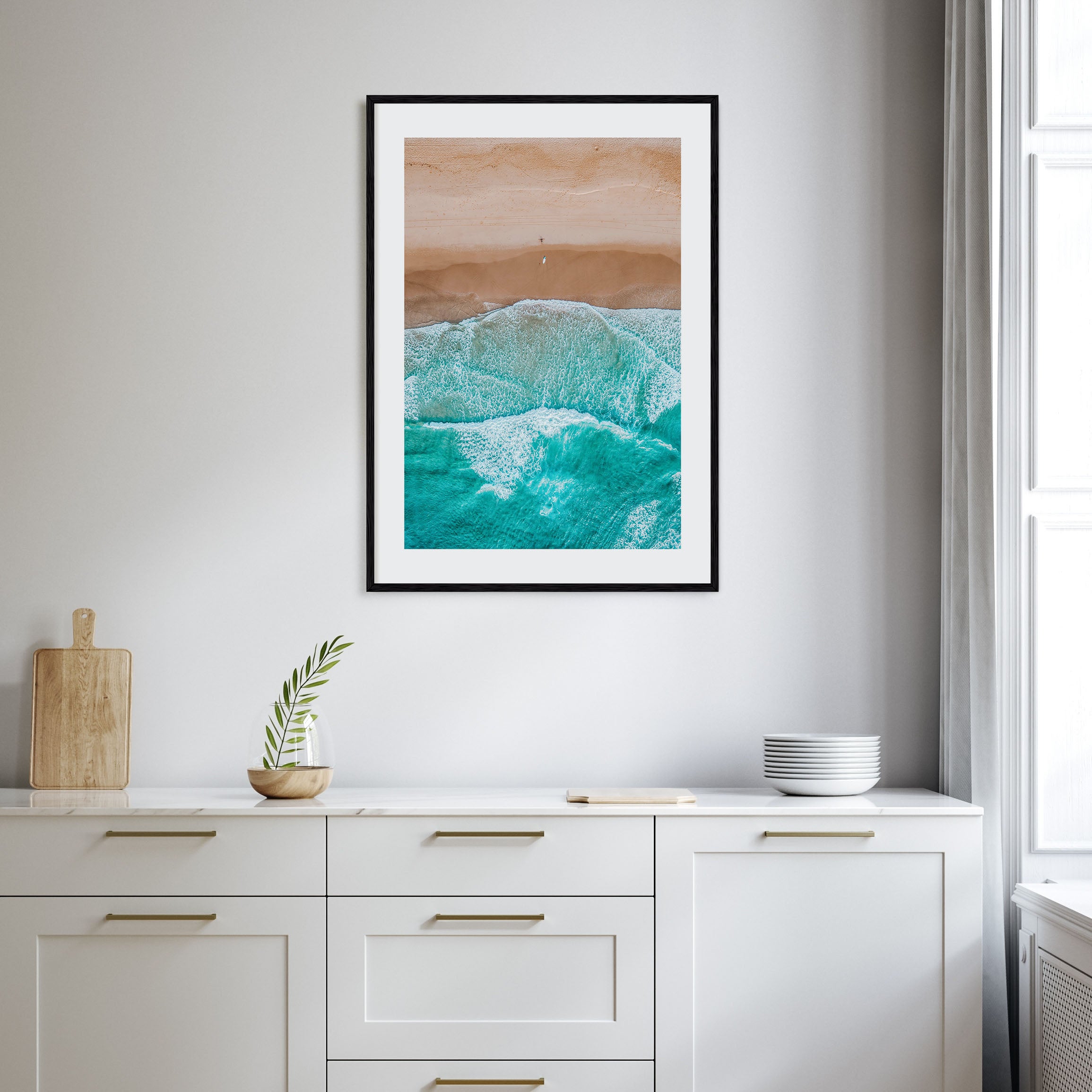 Aerial Beach Waves Photo Color No 2 Poster