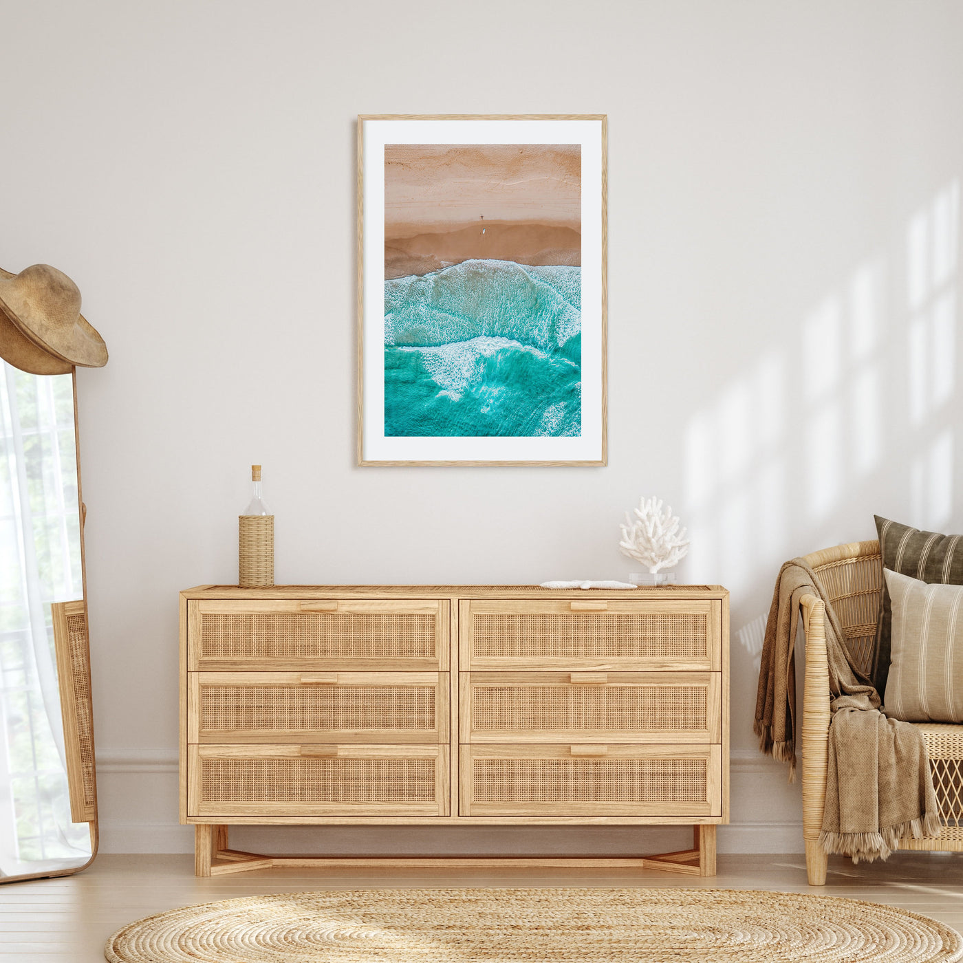 Aerial Beach Waves Photo Color No 2 Poster
