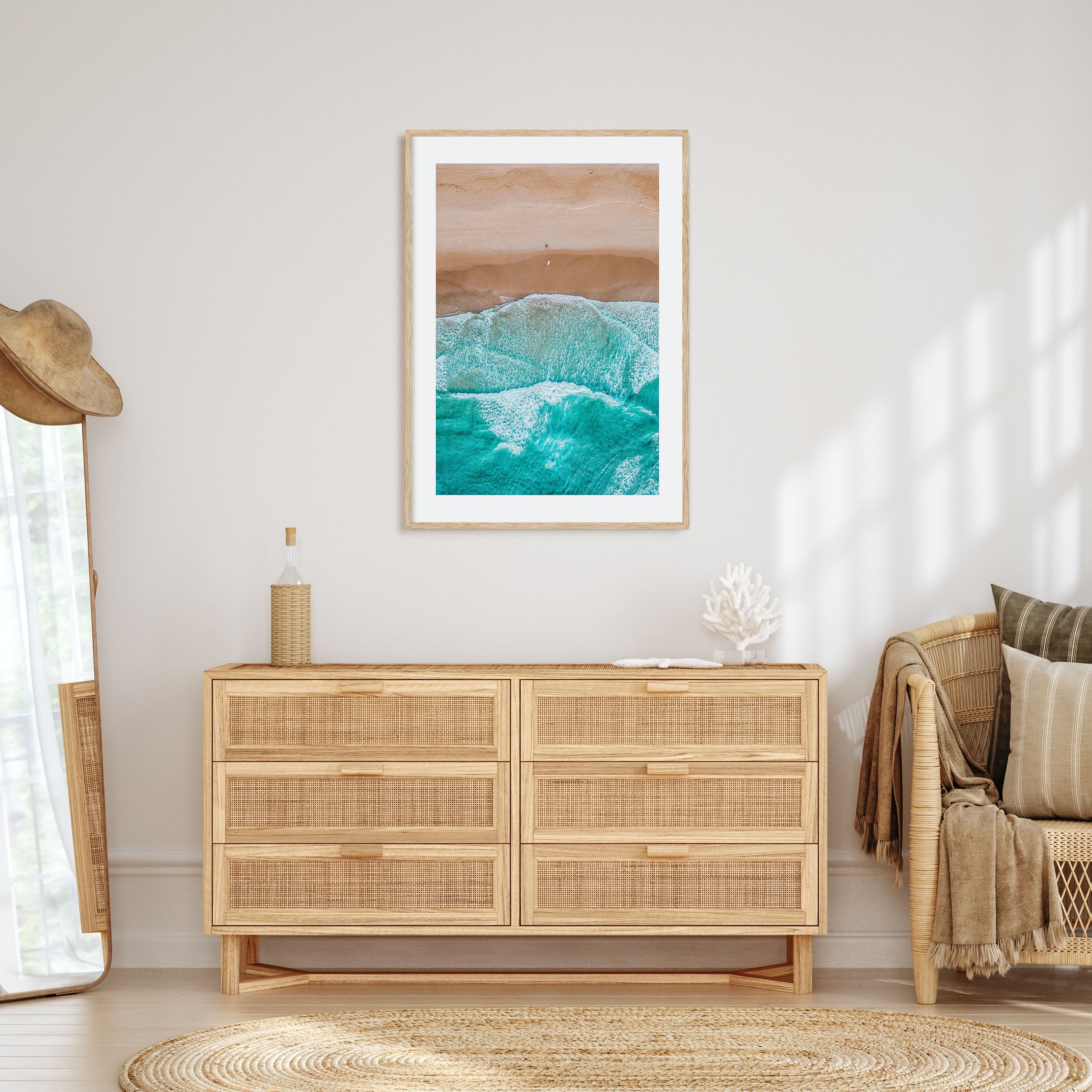 Aerial Beach Waves Photo Color No 2 Poster
