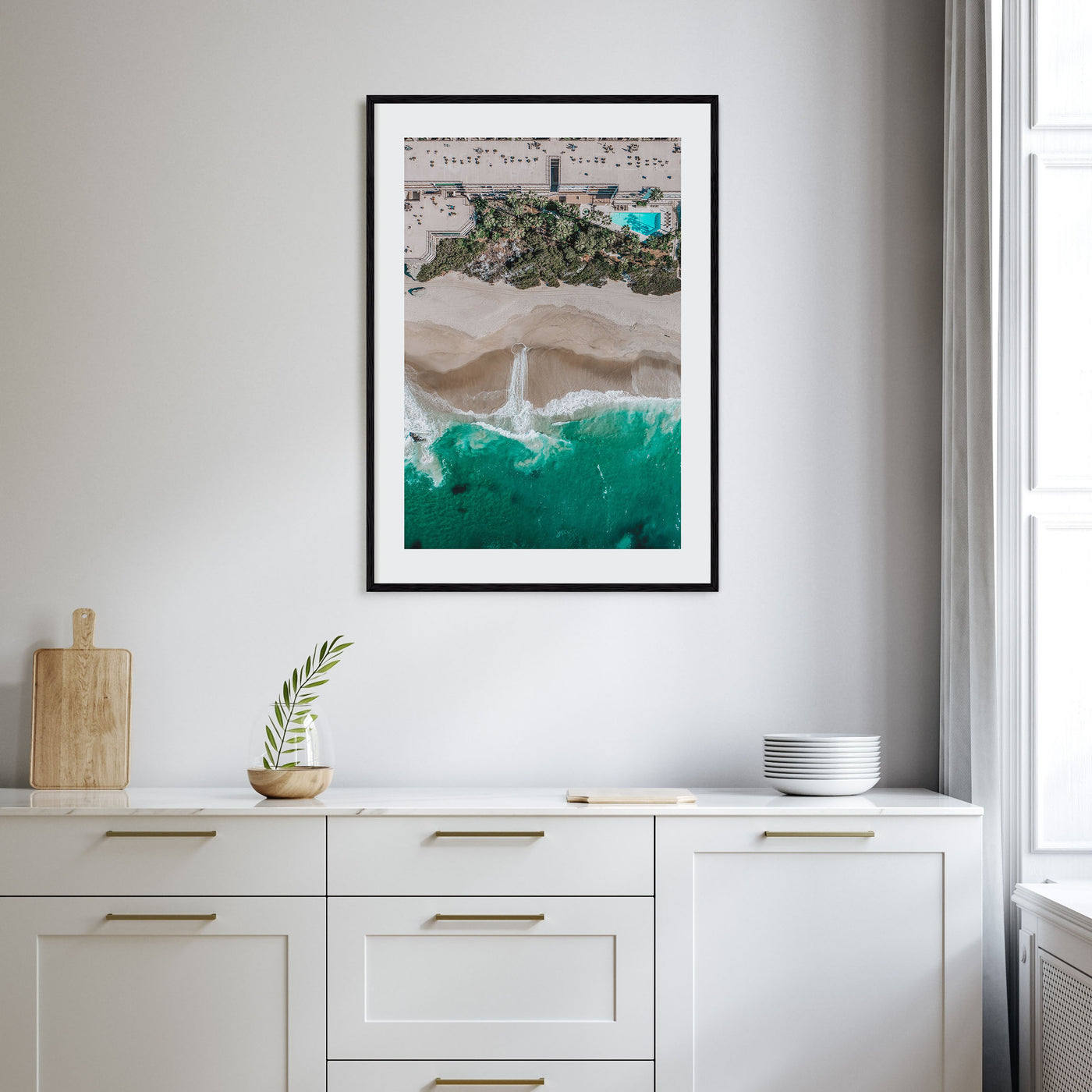 Aerial Beach Waves Photo Color No 3 Poster