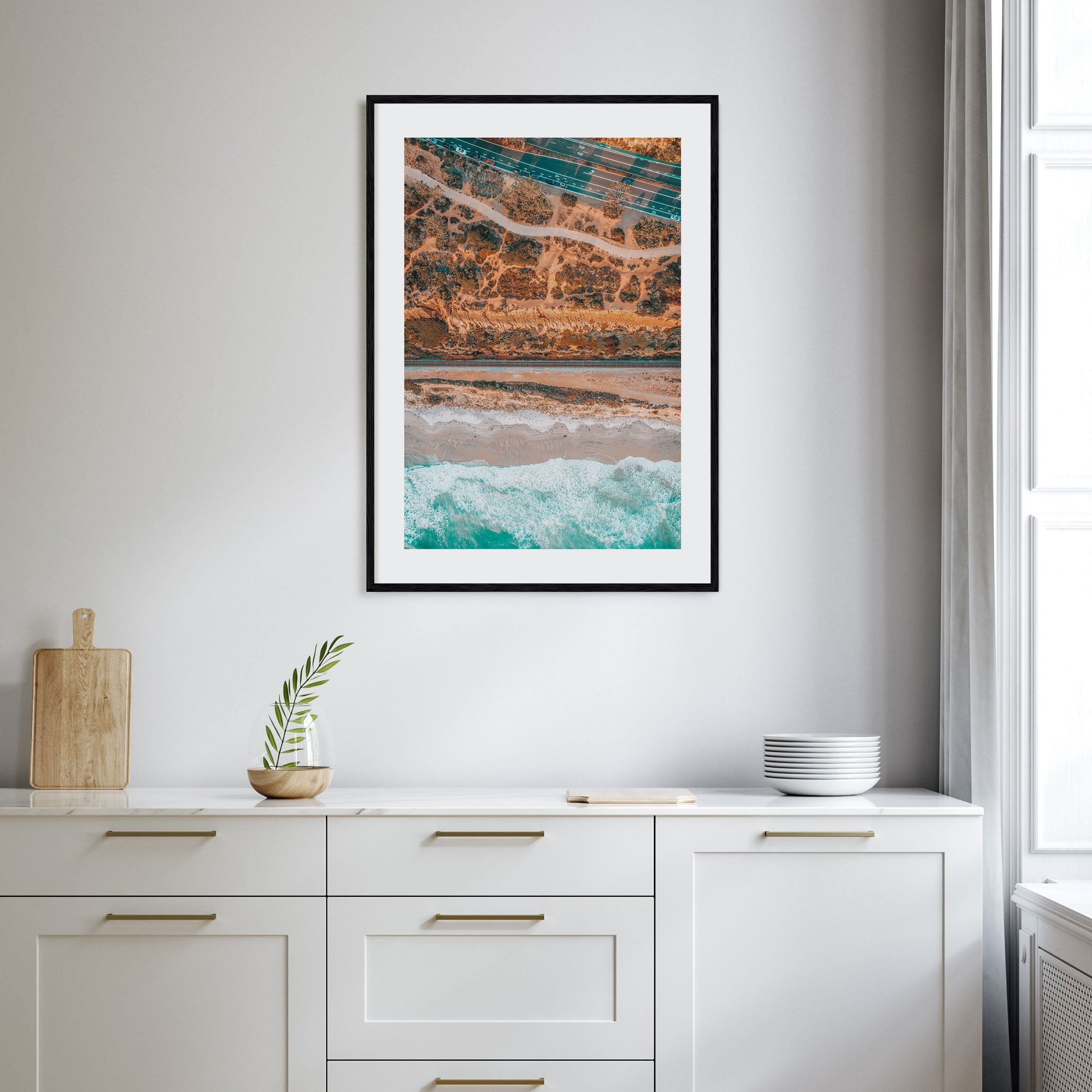 Aerial Beach Waves Photo Color No 4 Poster