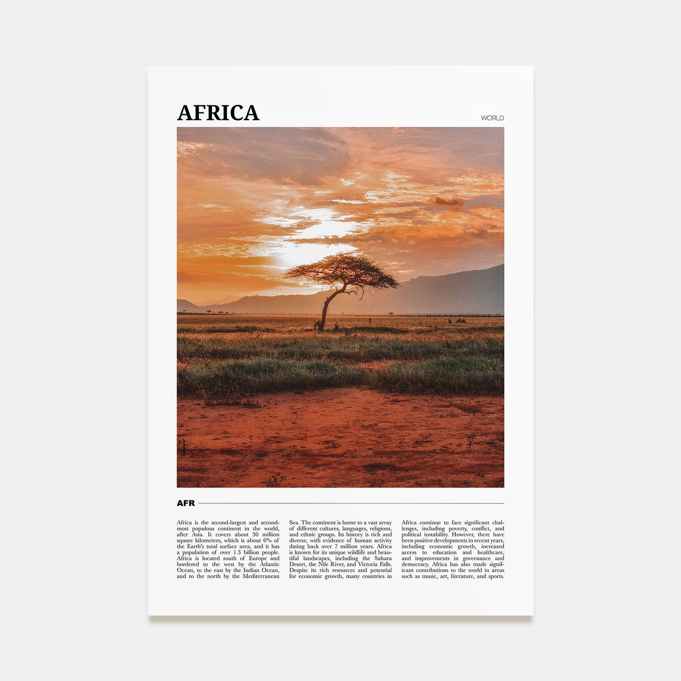 Africa Travel Color Poster