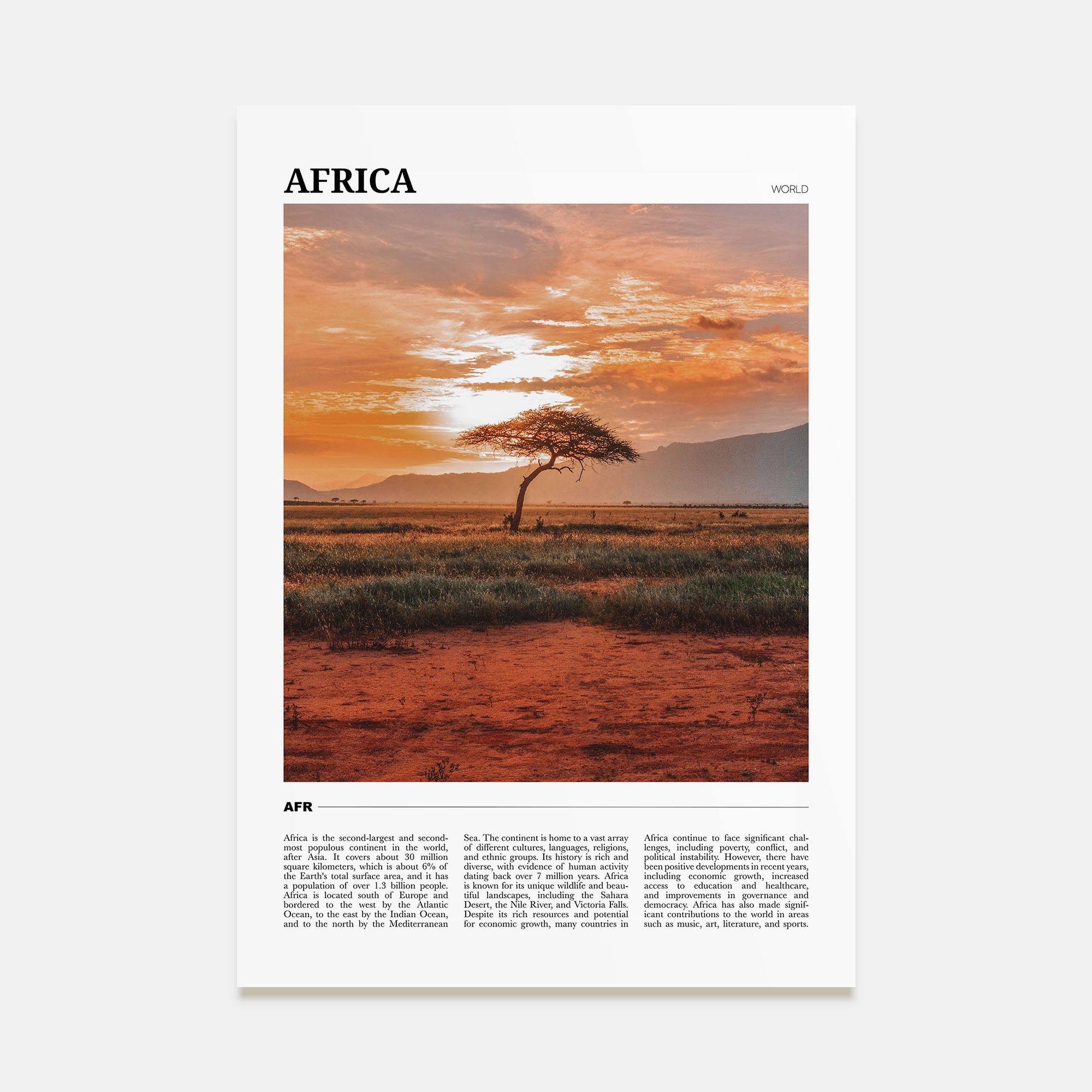 Africa Travel Color Poster