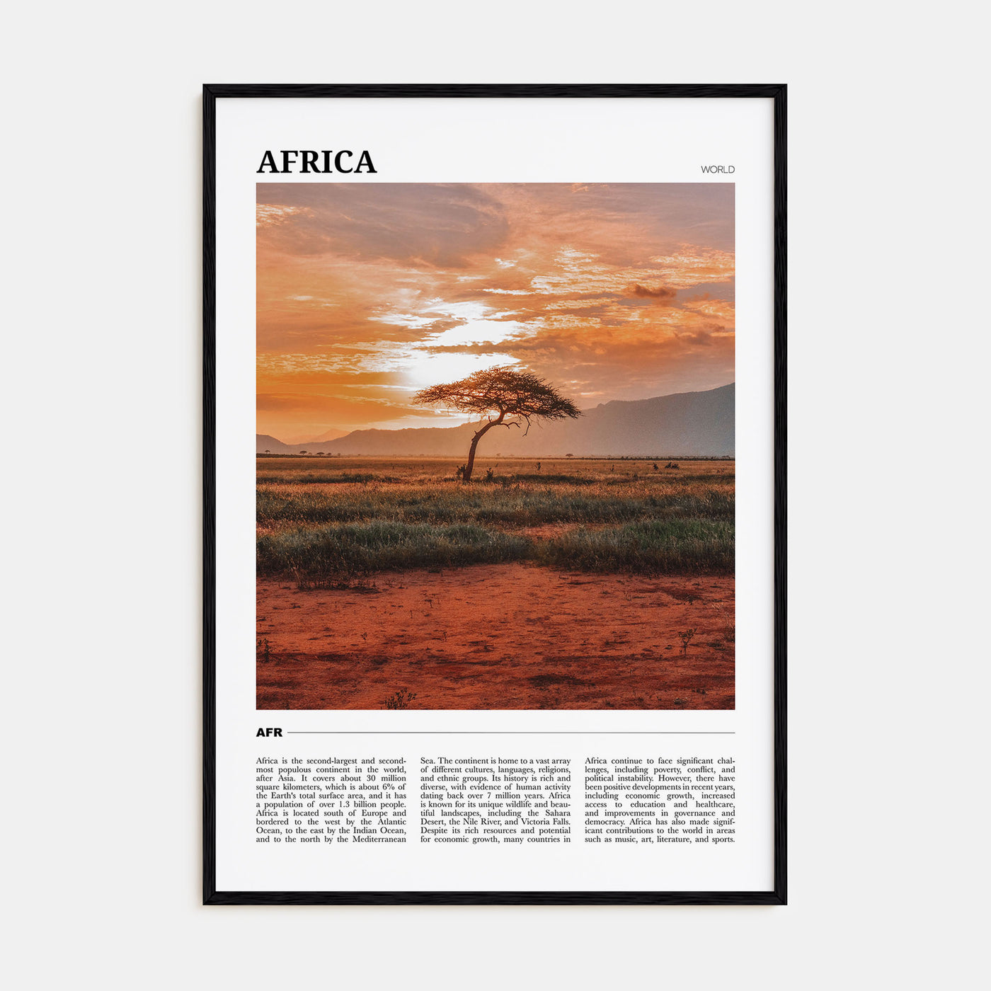 Africa Travel Color Poster