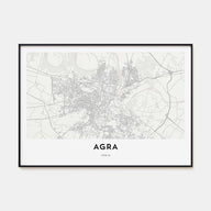 Agra Map Landscape Poster