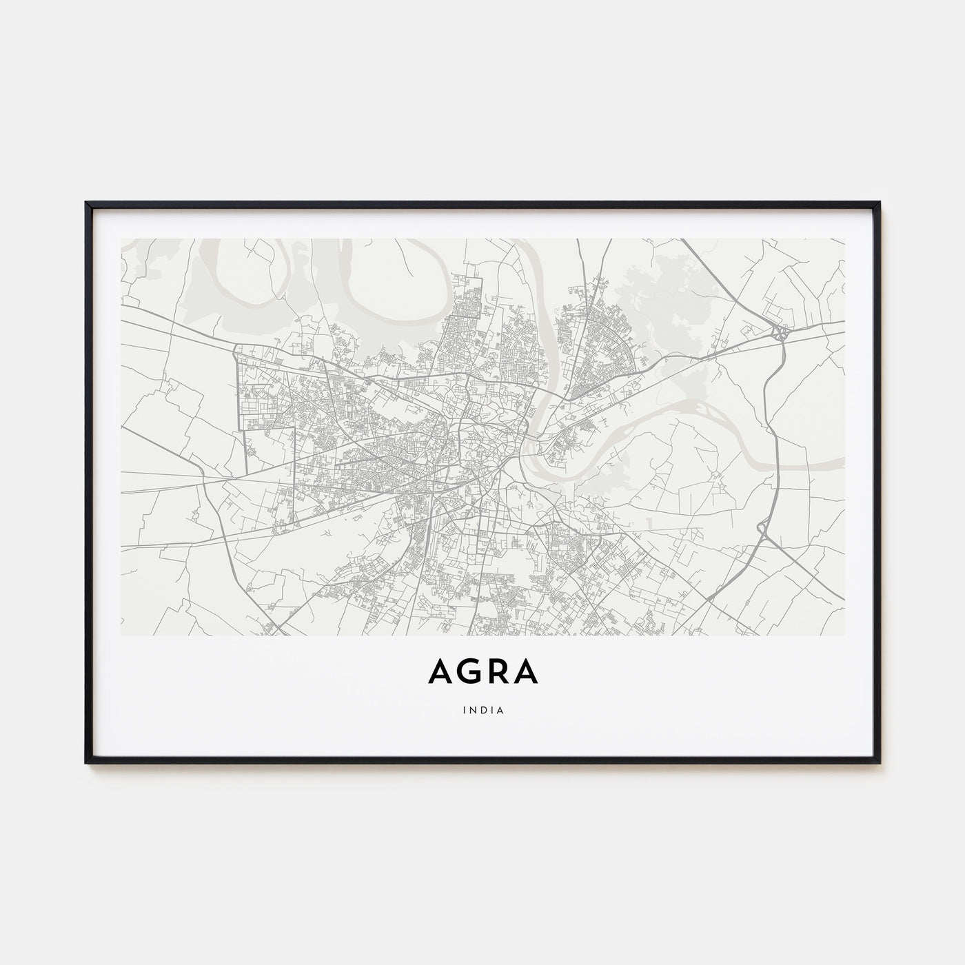 Agra Map Landscape Poster