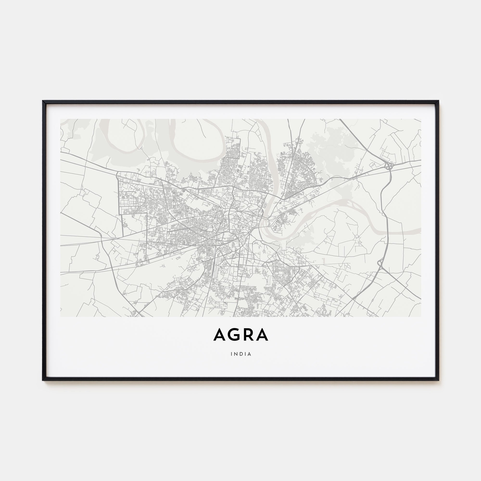 Agra Map Landscape Poster