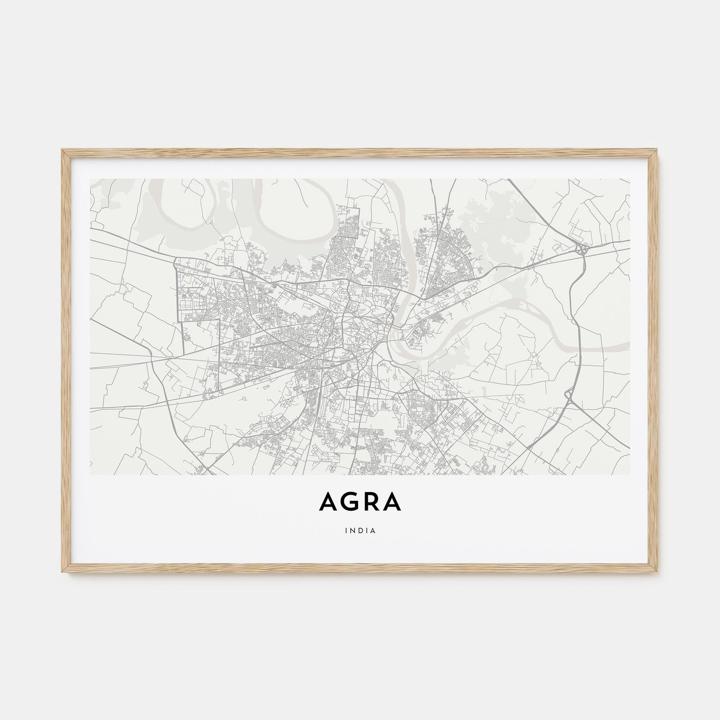 Agra Map Landscape Poster