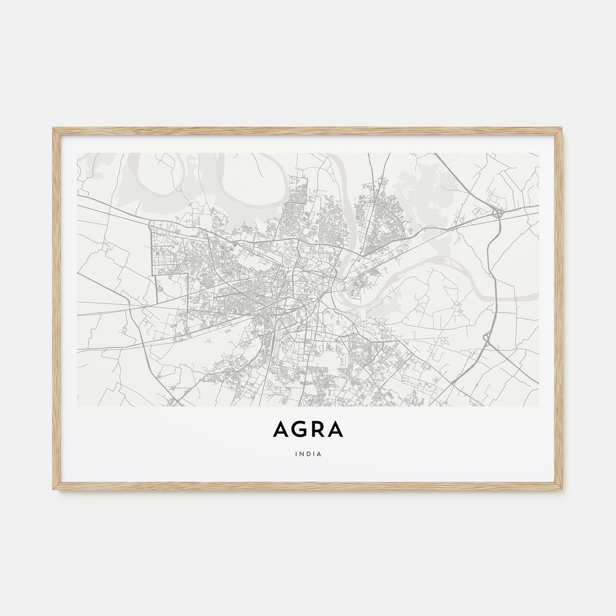 Agra Map Landscape Poster