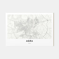 Agra Map Landscape Poster
