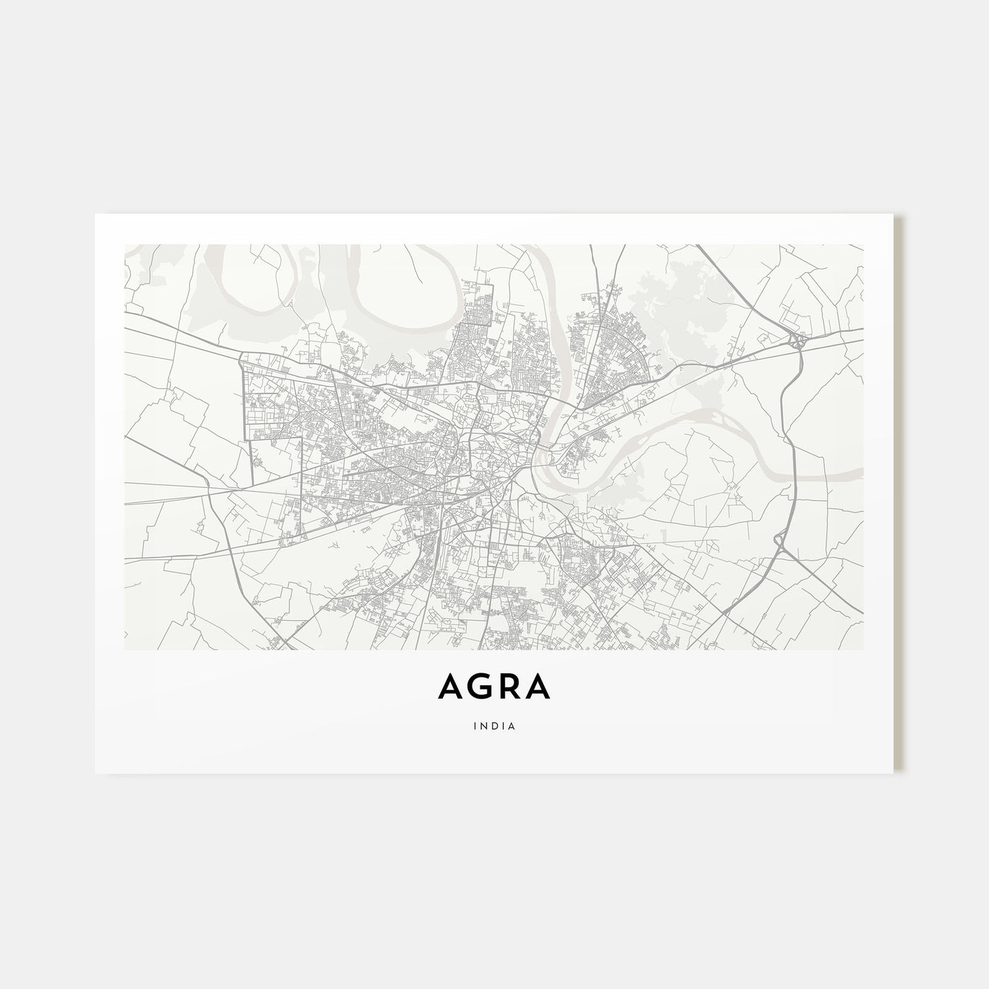 Agra Map Landscape Poster