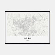 Agra Map Landscape Poster