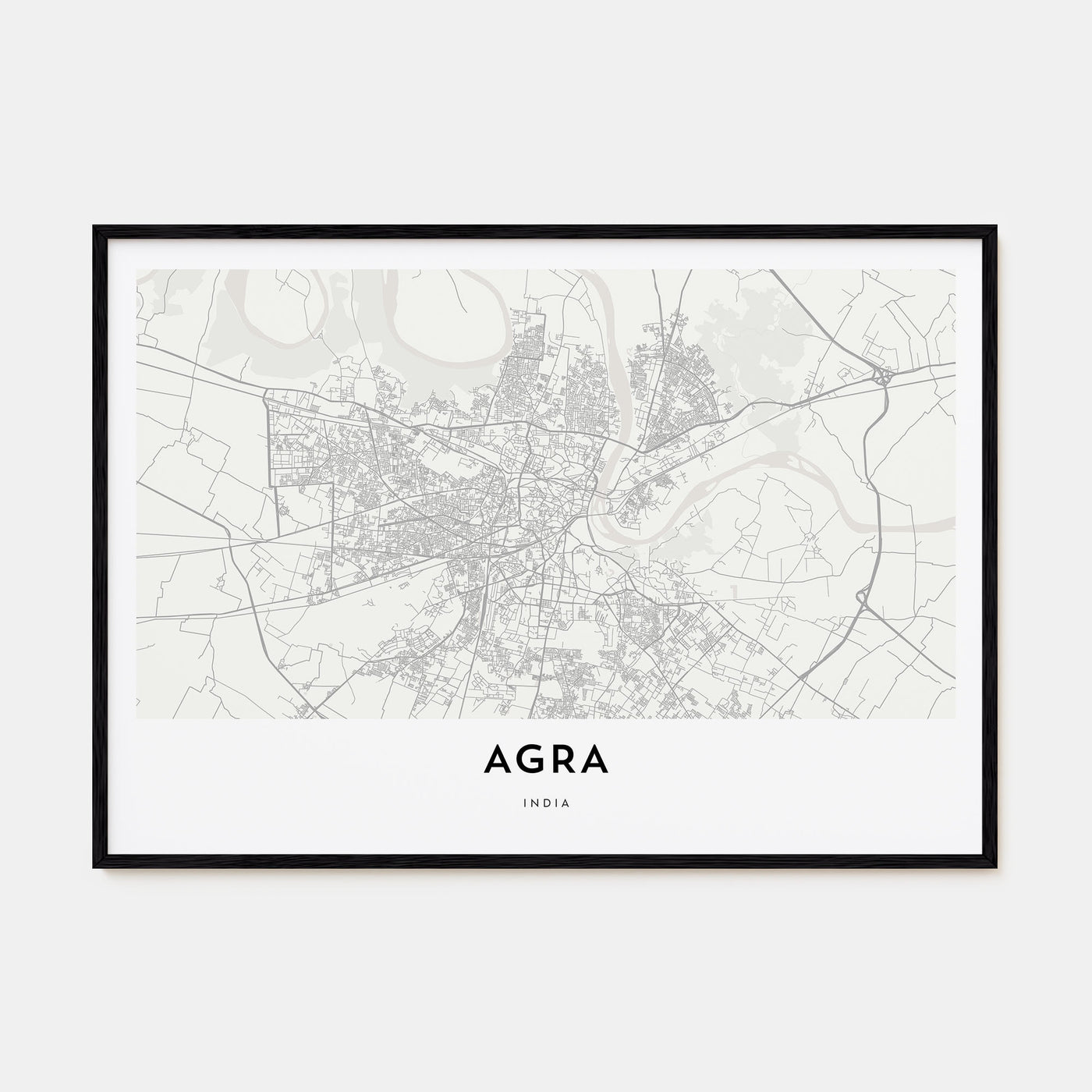Agra Map Landscape Poster