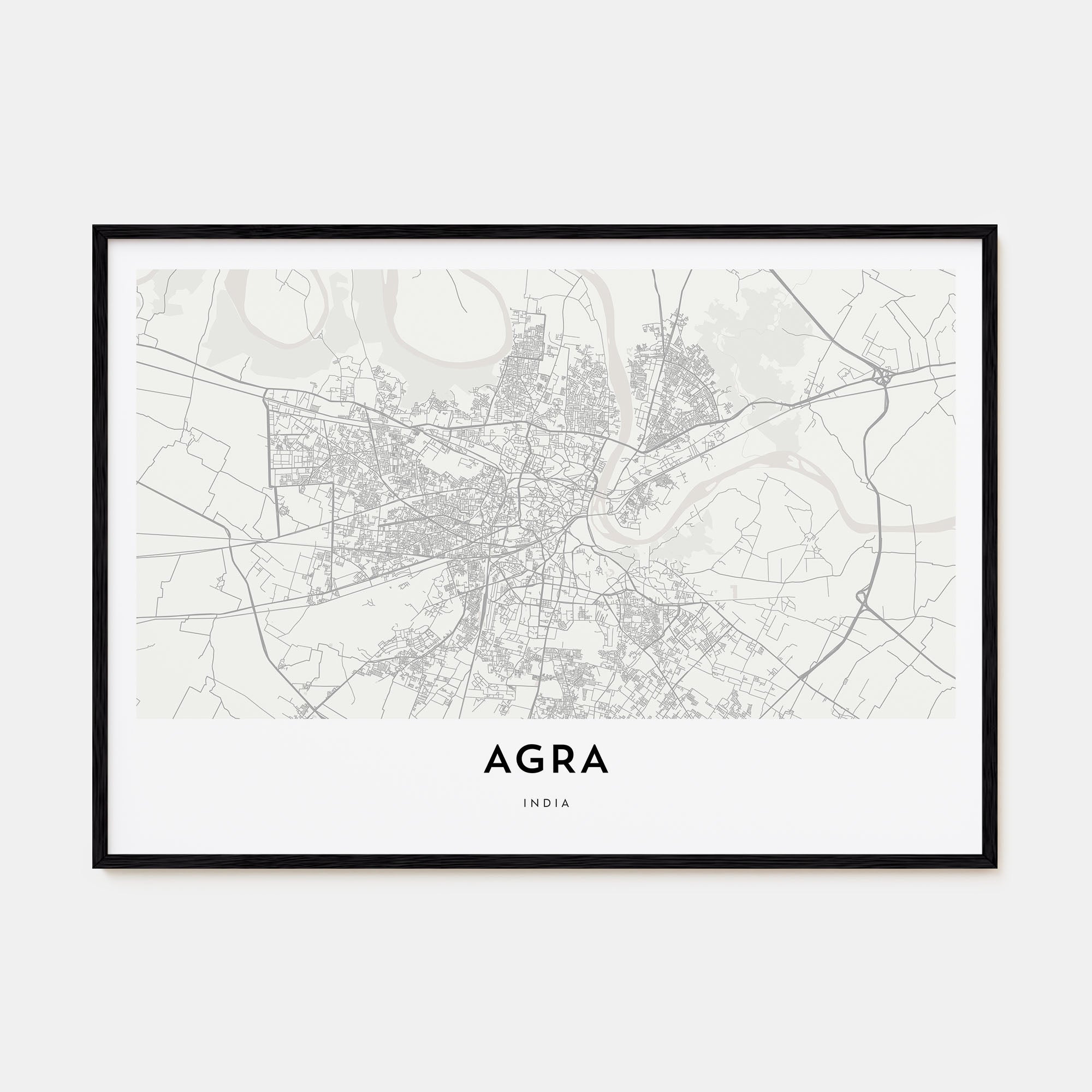 Agra Map Landscape Poster