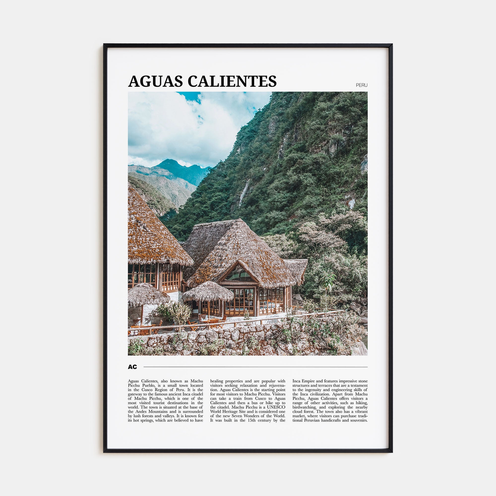 Aguas Calientes Travel Color Poster